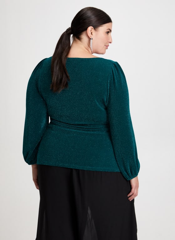 Glitter Bouffant Sleeve Top