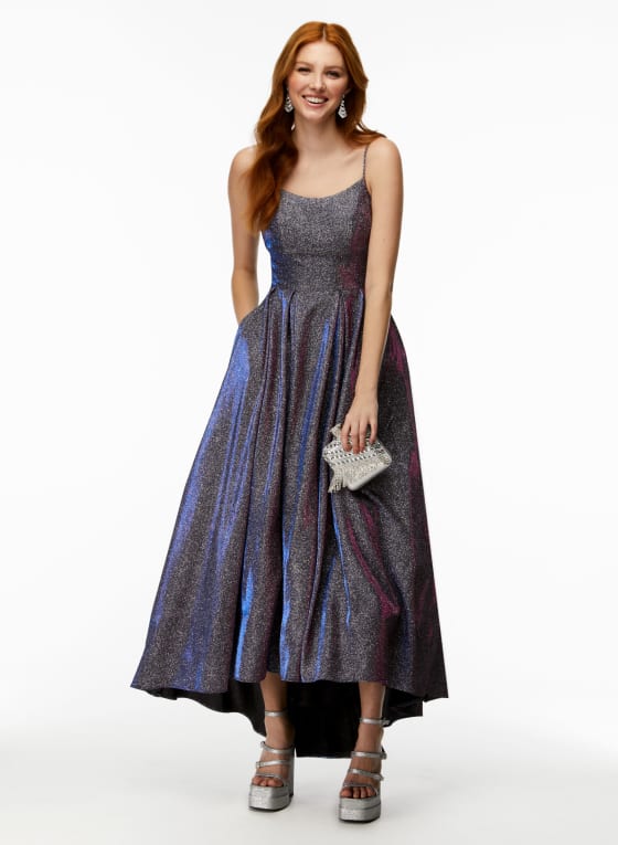 Asymmetrical Metallic Ballgown