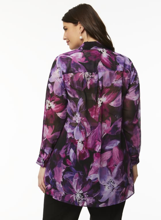 Floral Print Button-Up Blouse