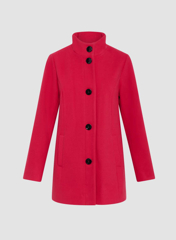 Stretch Faux Wool Coat