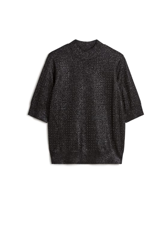 Rhinestone Mock Neck Sweater