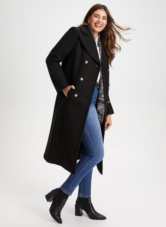 Stretch Wool Blend Coat
