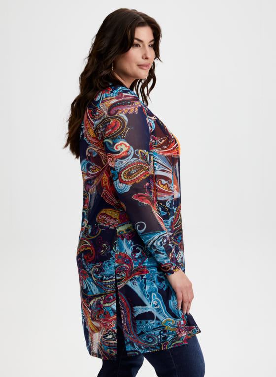 Paisley Print Open Front Top