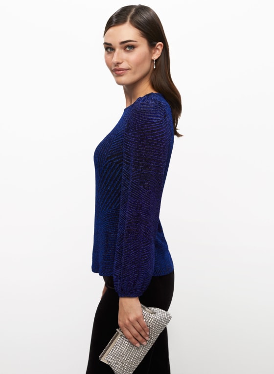 Curved Line Motif Metallic Top