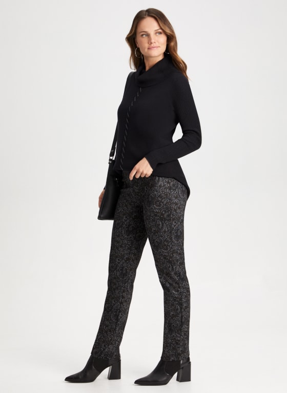 Pull-On Paisley Print Pants