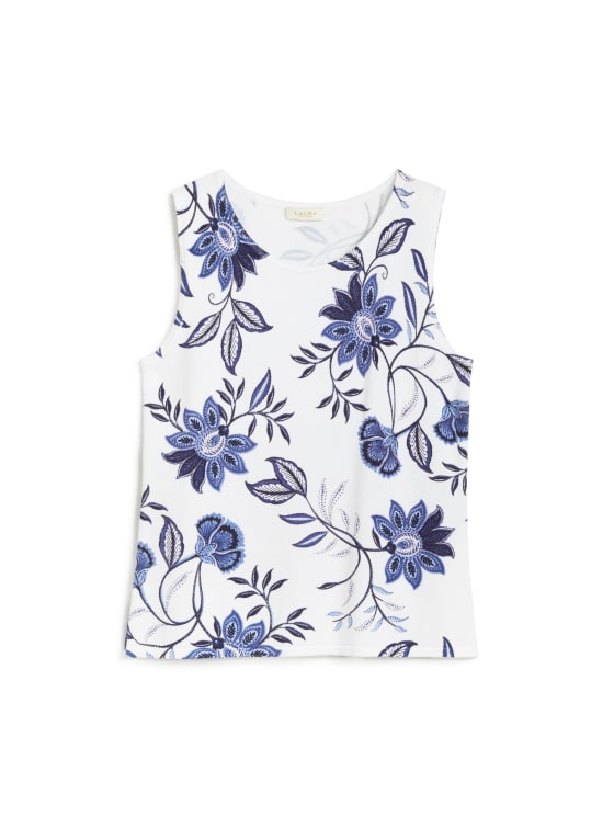 Sleeveless Floral Print Knit Top
