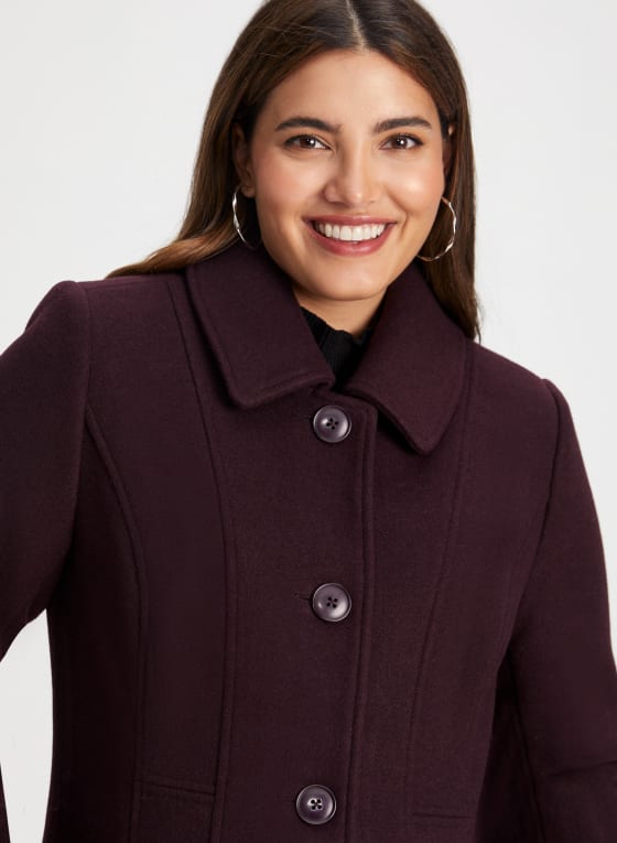 Stretch Wool Blend Coat