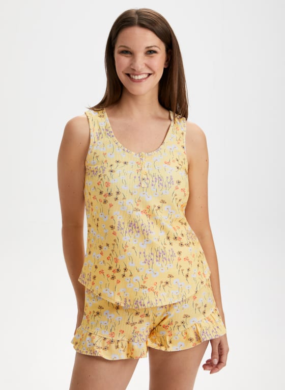 Printed Pyjama Tank and Shorts Set