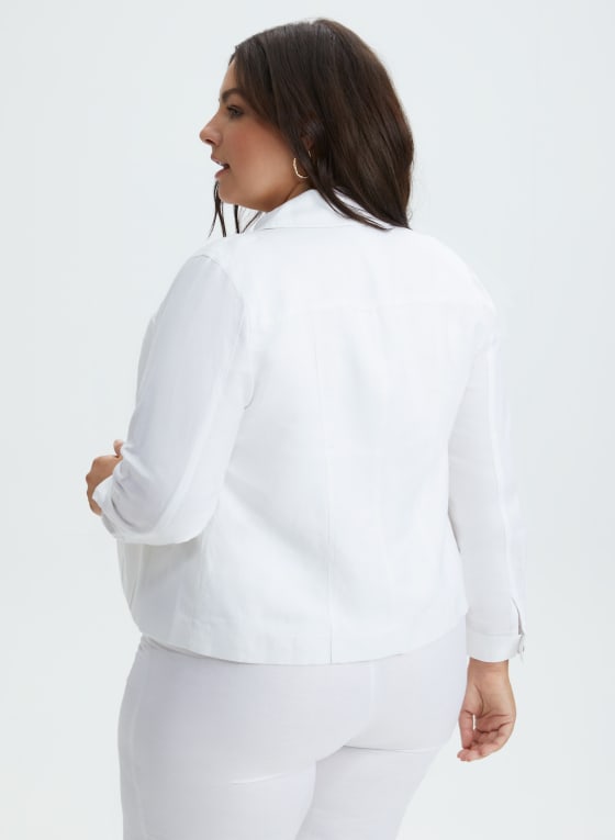 Button Detail Linen Shacket