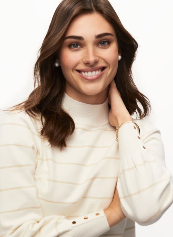 Metallic Stripe Detail Sweater