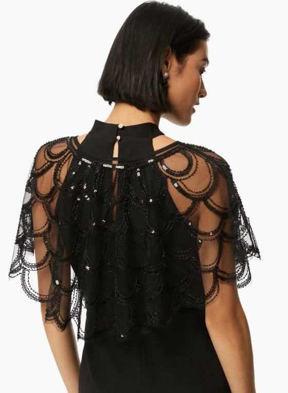 Sequin Mesh Capelet