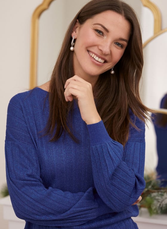 Glitter Rib Knit Sweater