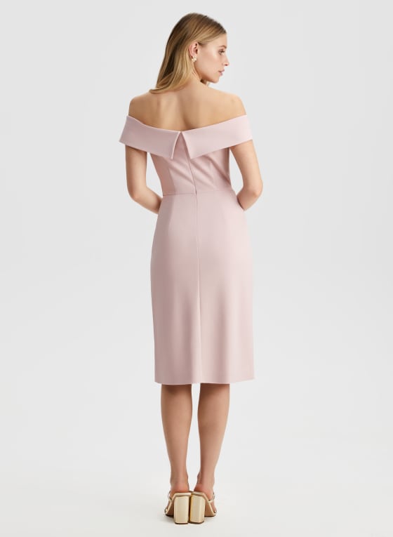 Bardot Neck Ruffle Detail Dress