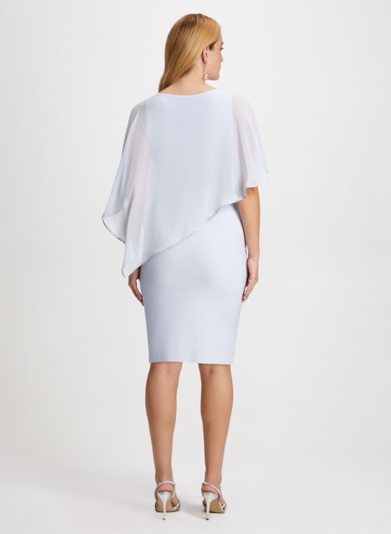 Rhinestone Trim Poncho Dress