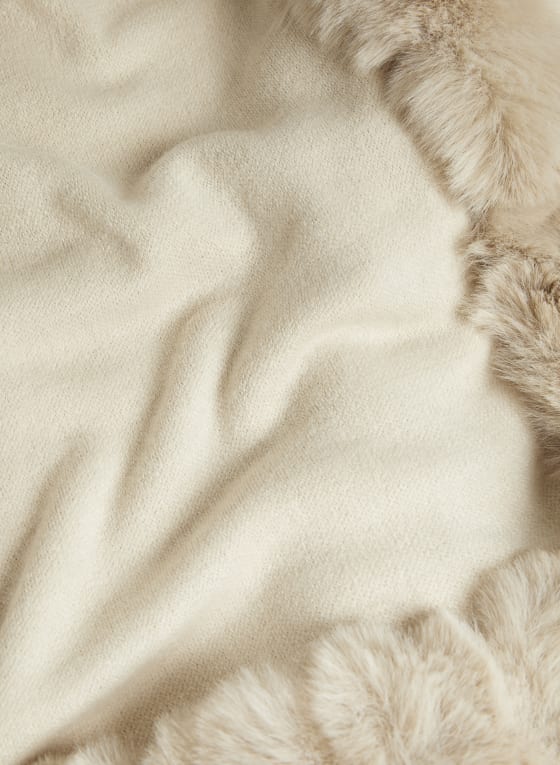 Faux Fur Trim Poncho