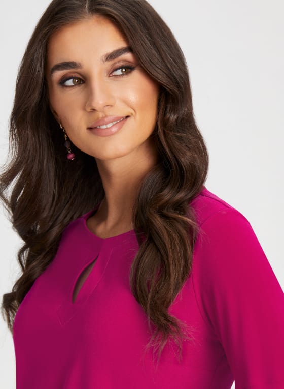 Ruffle Sleeve Keyhole Top