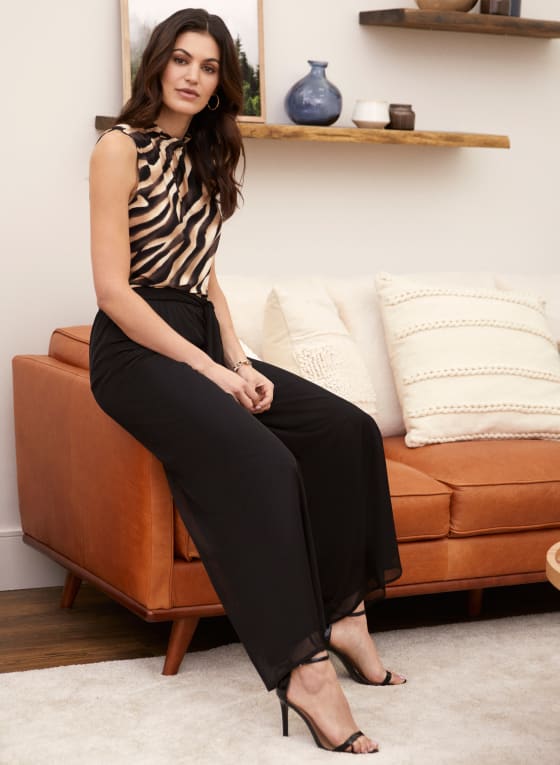 Pull-On Wide Leg Pants
