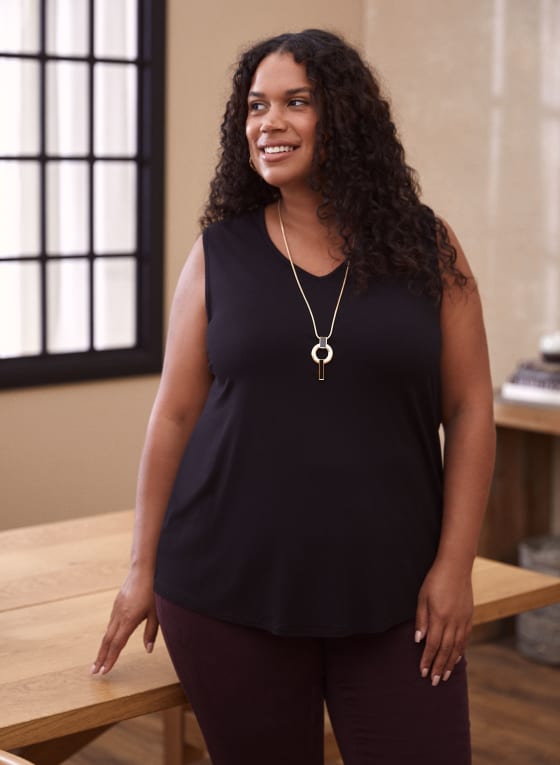 Sleeveless V-Neck Top
