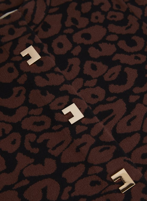 Animal Print Knit Cardigan