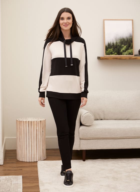 Colour Block Funnel Neck Top