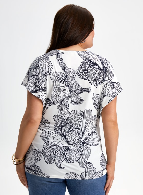 Floral Print Short Sleeve Top