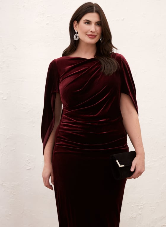Velvet Drape Back Dress