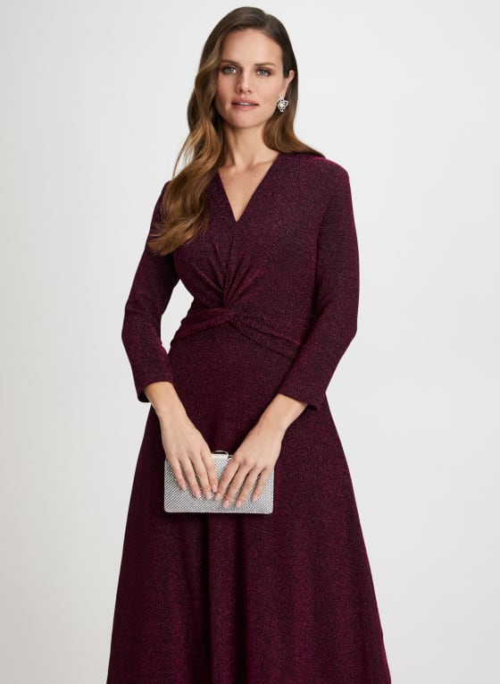 V-Neck Fit & Flare Dress
