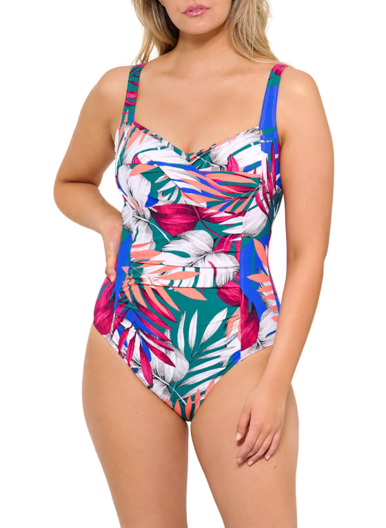 Christina - Leaf Print One-Piece Swimsuit