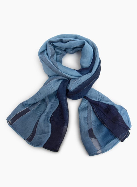 Silk-Blend Ombre Stripe Scarf