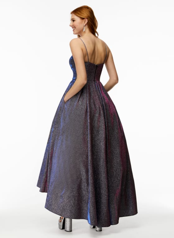 Asymmetrical Metallic Ballgown