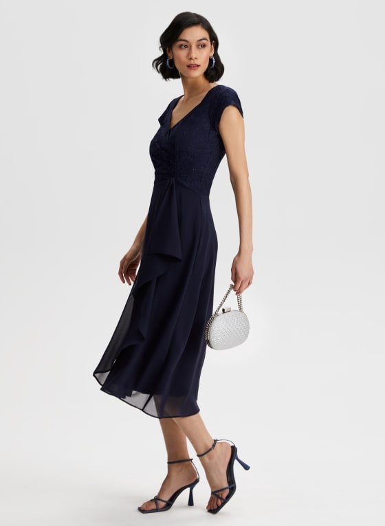 Lace & Glitter Detail Dress