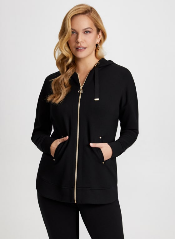 Zip Front Hooded Top