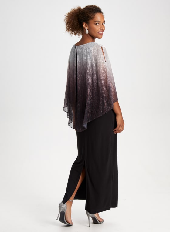 Ombre Plisse Poncho Dress