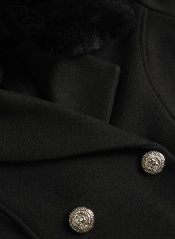 Stretch Wool Blend Trench Coat