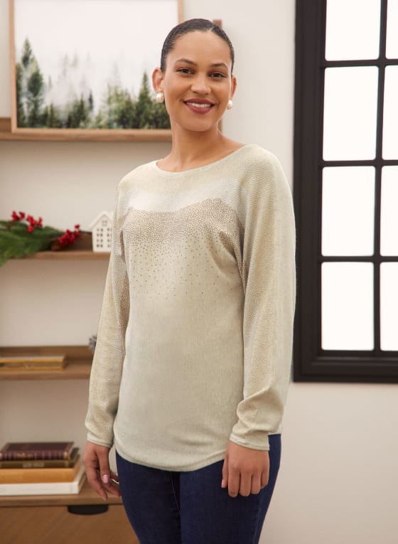 Dolman Sleeve Stud Detail Sweater