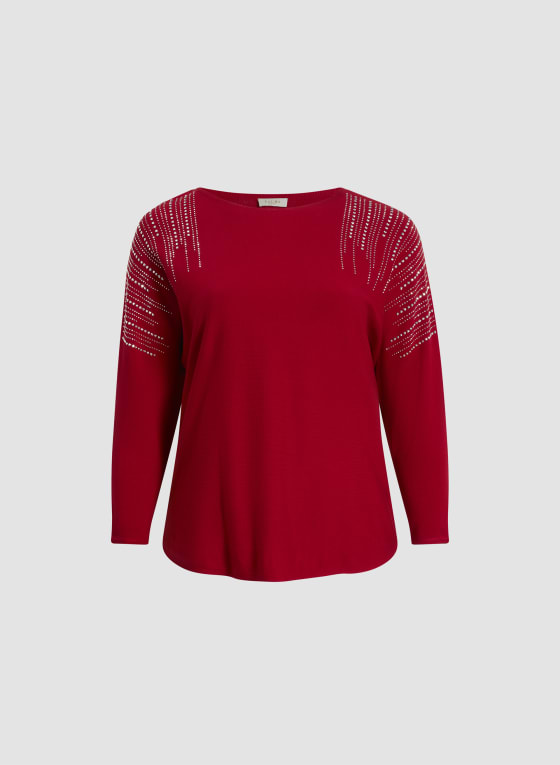 Rhinestone Detail Sweater