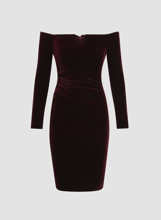 Velvet Split Neck Dress