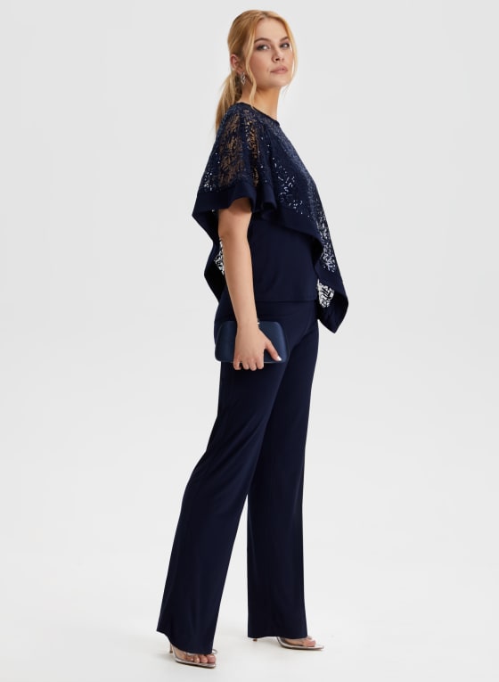 Sequin Poncho Cami & Pants Set