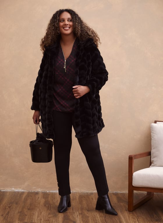 Hooded Faux Fur Coat
