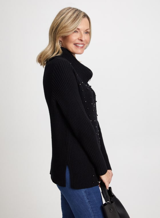 Cowl Neck Stud Detail Sweater