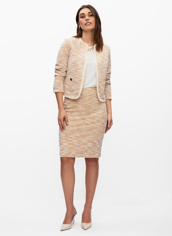 Collarless Bouclé Jacket