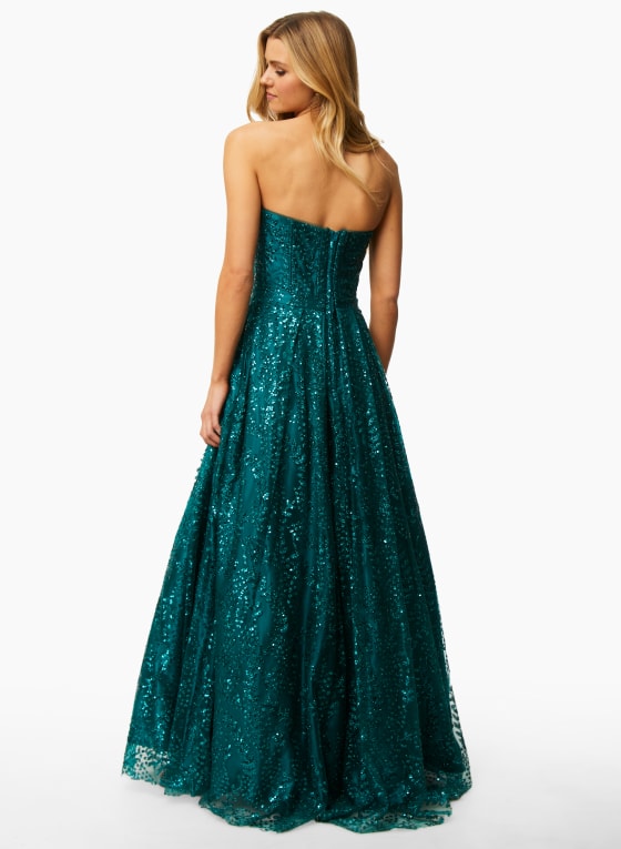 Strapless Corset Detail Ball Gown