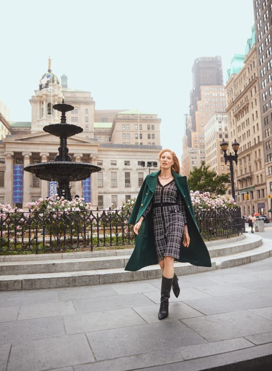 Check Print Knit Dress