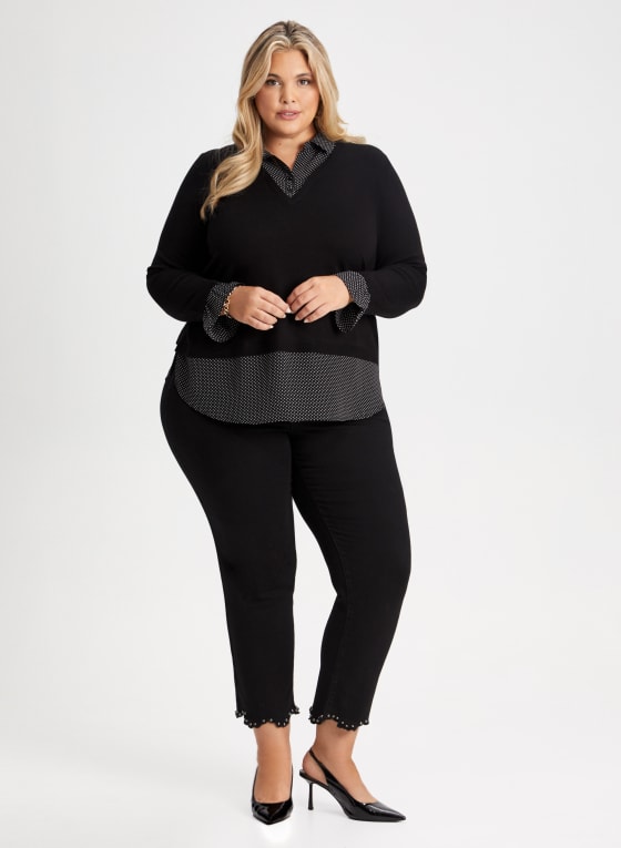 Dot Motif Fooler Sweater