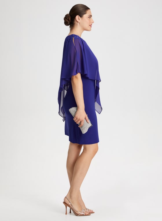 Beaded Detail Poncho Dress