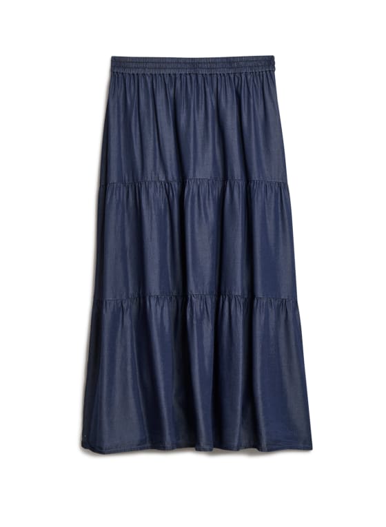Tiered Tencel Maxi Skirt