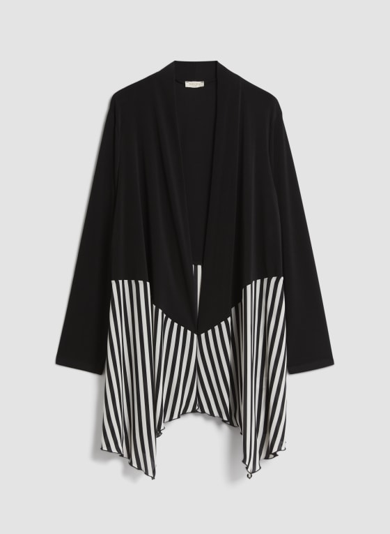 Striped Detail Open Front Top