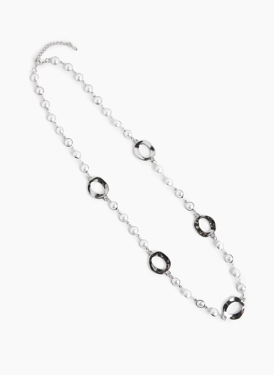 Open Ring Pearl Necklace