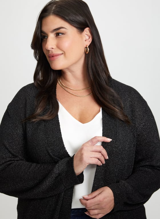 Tunic Length Shimmer Cardigan