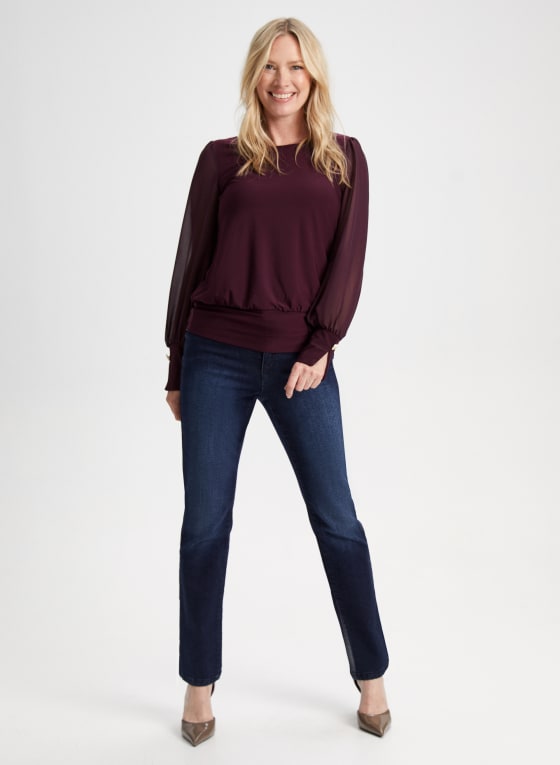 Boat Neck Long Sleeve Top